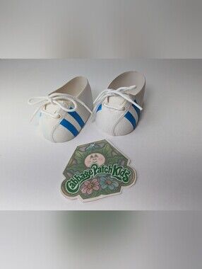 Vintage Cabbage Patch Kids Doll Blue Stripe Tennis Shoes KT CPK